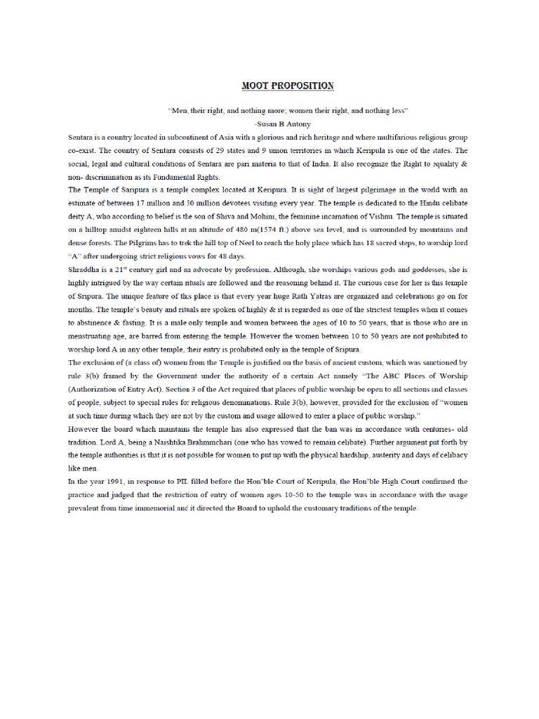 Sample Moot Proposition -1