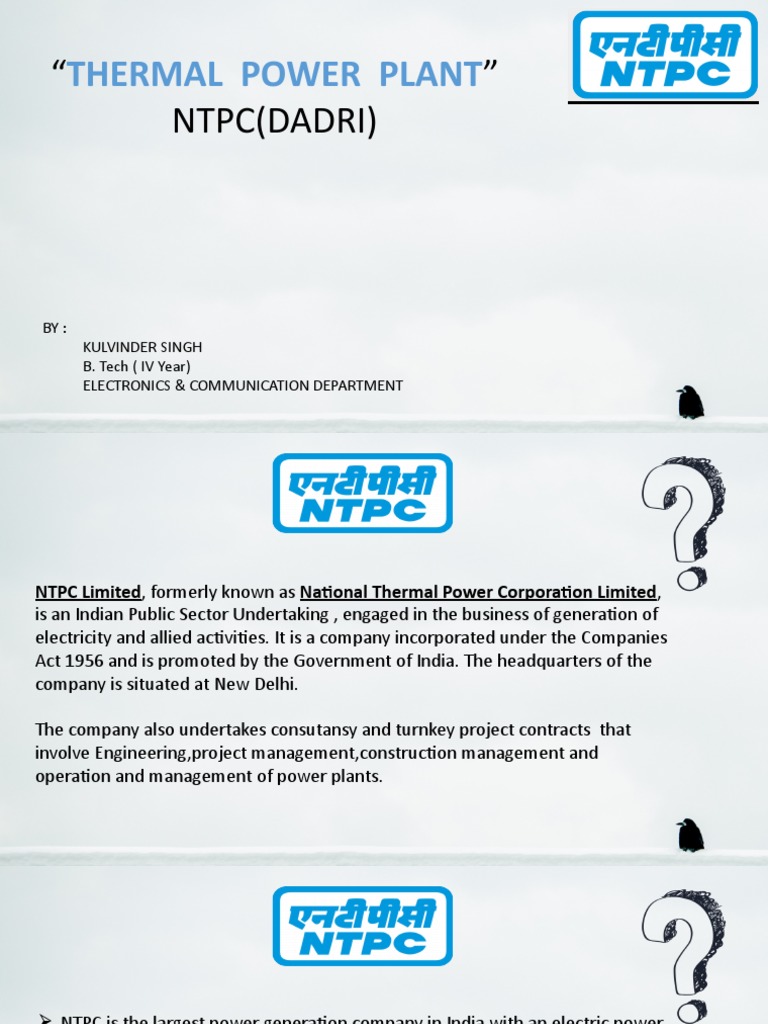 Thermal Power Plant Ntpc Dadri Pdf Boiler Power Station