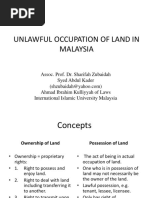 Unlawful Occupation of Land in Malaysia