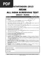 Fiitjee: All India Screening Test