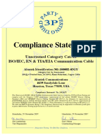 Alantek UL & 3P Certificate Data Cable - CAT5E PDF