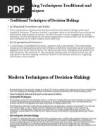 Decision-Making Techniques: Traditional and Modern Techniques