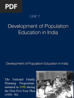 Development of Population Education in India