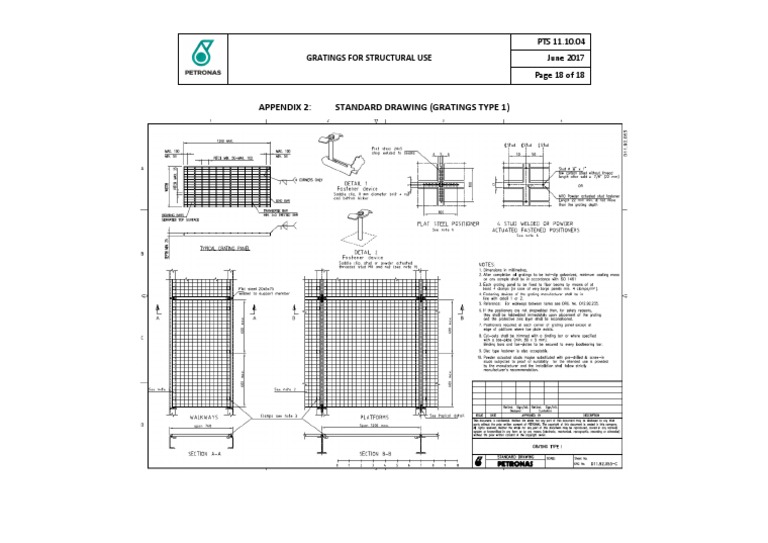 Grating Detail Drawing Standards | PDF