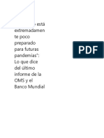 El Mundo Está Extremadamente Poco Preparado para Futuras Pandemias": Lo Que Dice Del Último Informe de La OMS y El Banco Mundial