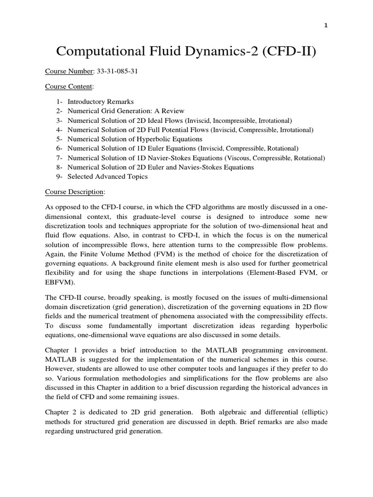 CFD Ii PDF | PDF | Computational Fluid Dynamics | Fluid Dynamics