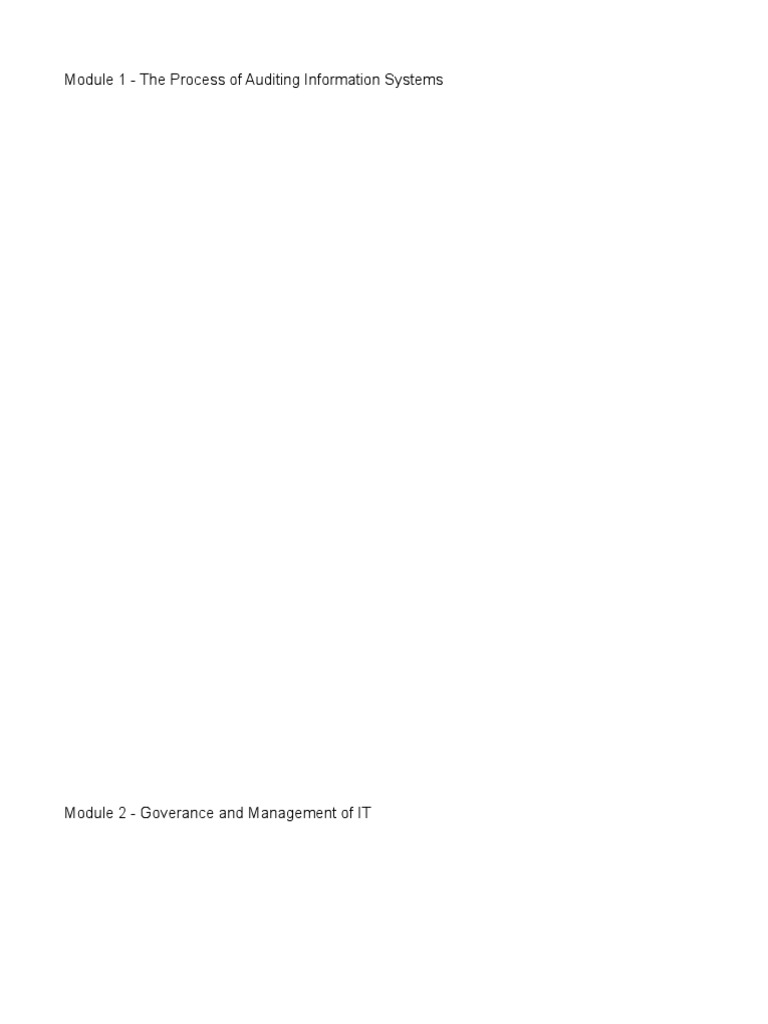 CISA Audit Process and Governance Overview | PDF | Information Security ...
