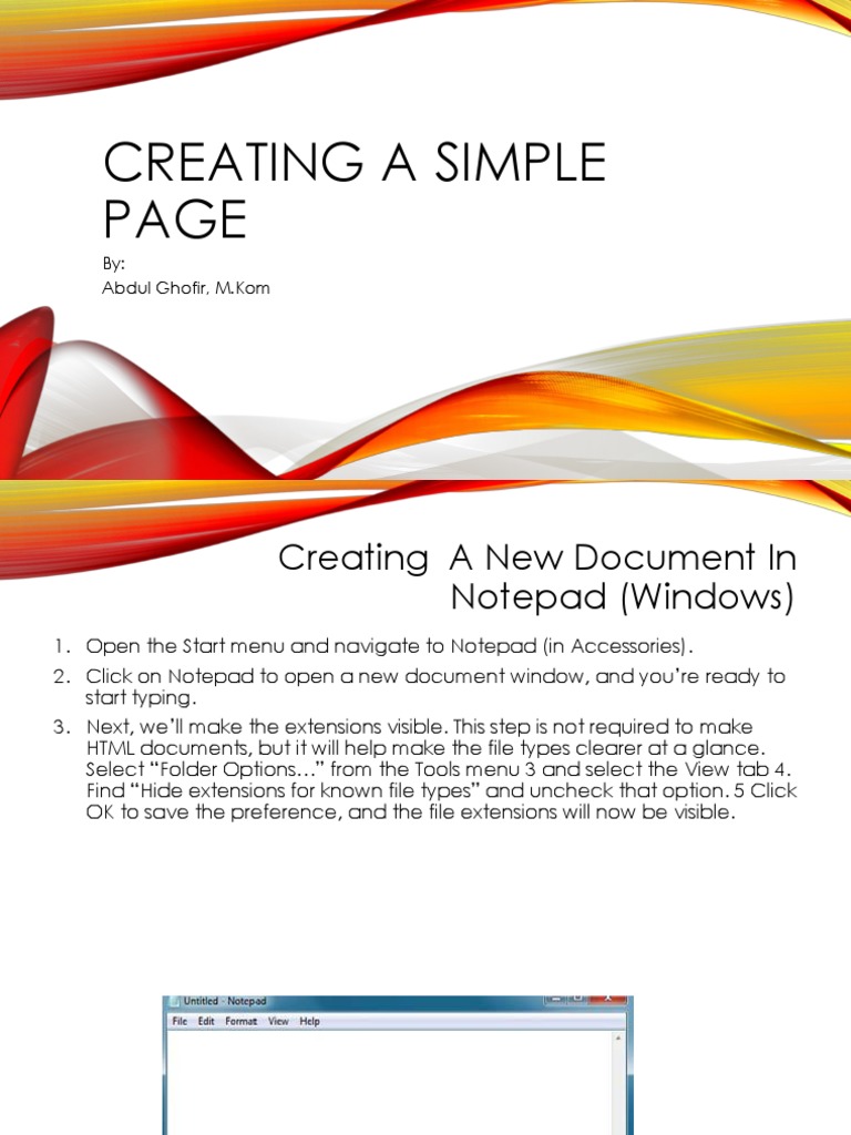 Creating A Simple Page | PDF | Html Element | Software Engineering