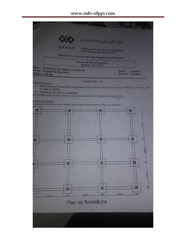 Examen De Fin De Formation Gros Oeuvre Tsgo 2015 Pratique