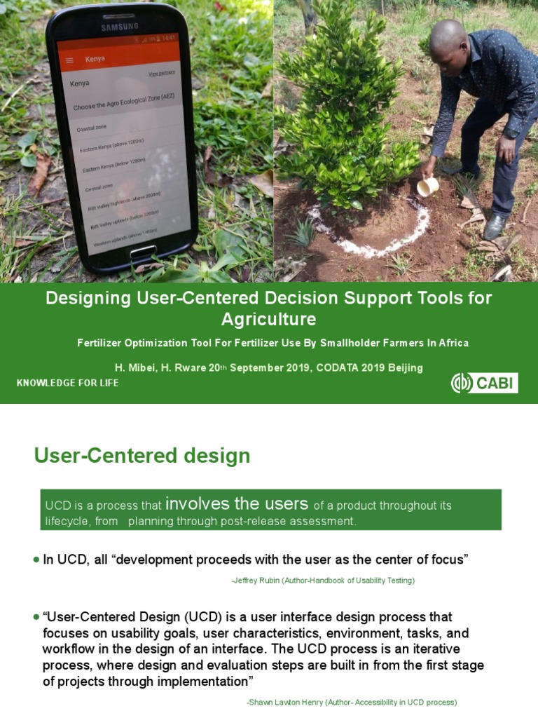 Designing User-Centered Decision Support Tools For Agriculture | PDF ...