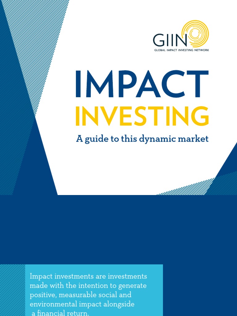 GIIN Impact Investing Overview Guide | PDF | Asset Allocation | Investor