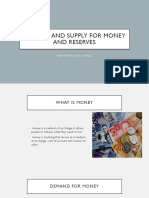 Demand and Supply For Money and Reserves: Reported by Leah Combista