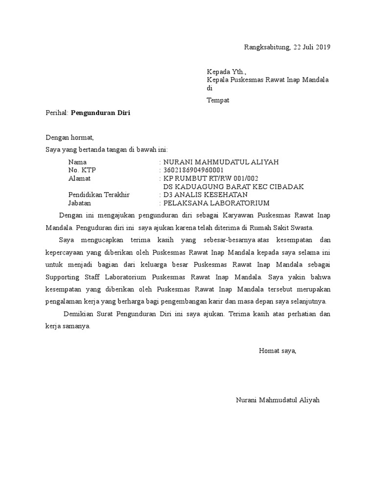 Contoh Surat Pengunduran Diri Karena Hamil Berbagi Contoh Surat Jadi berikan saat sekurang-kurangnya 1 bulan pada ketika Anda ajukan surat pengunduran diri sampai hari paling akhir Anda bekerja.