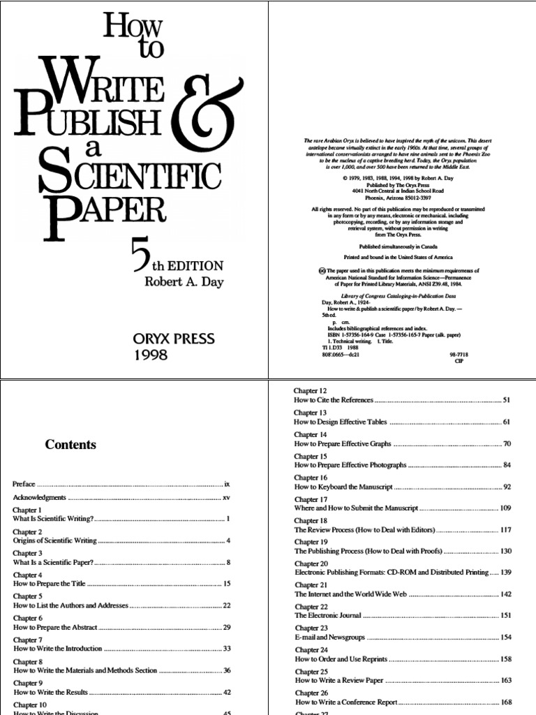 Day - How To Write and Publish A Scientific Paper - 1998 PDF | PDF ...