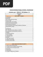 Ryan International School, Kharghar: Academic Year - 2019-20 - ICSE Syllabus - IX