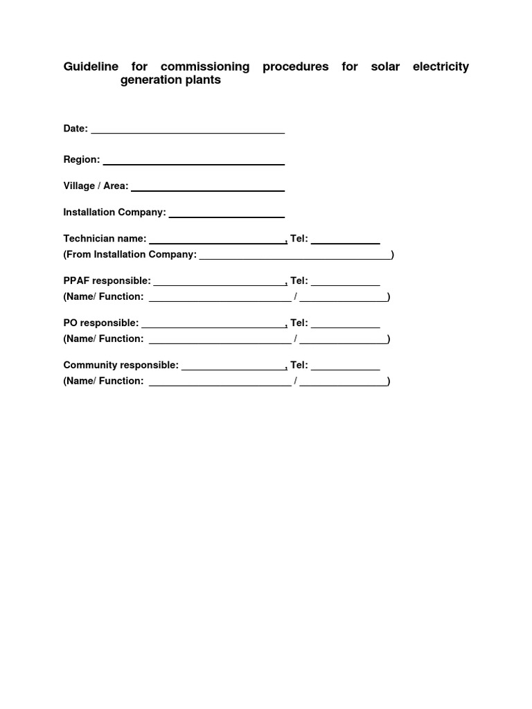 Commissioning guidelines for solar plants | PDF | Alternating Current ...