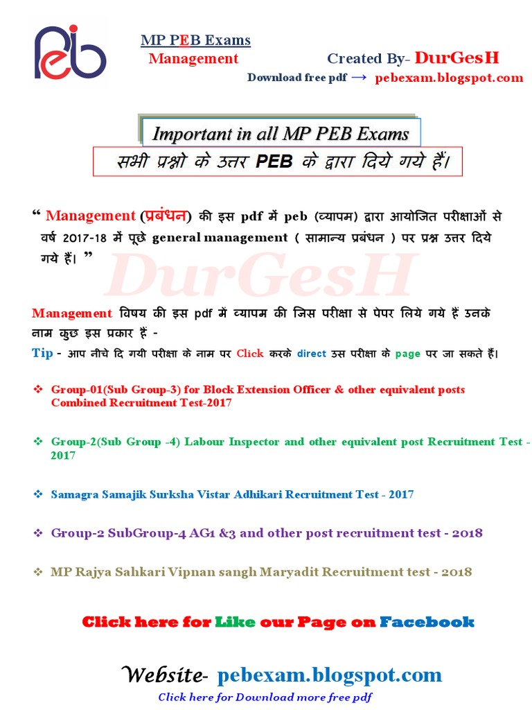 MP PEB Exam Management Overview | PDF | Debits And Credits | Business