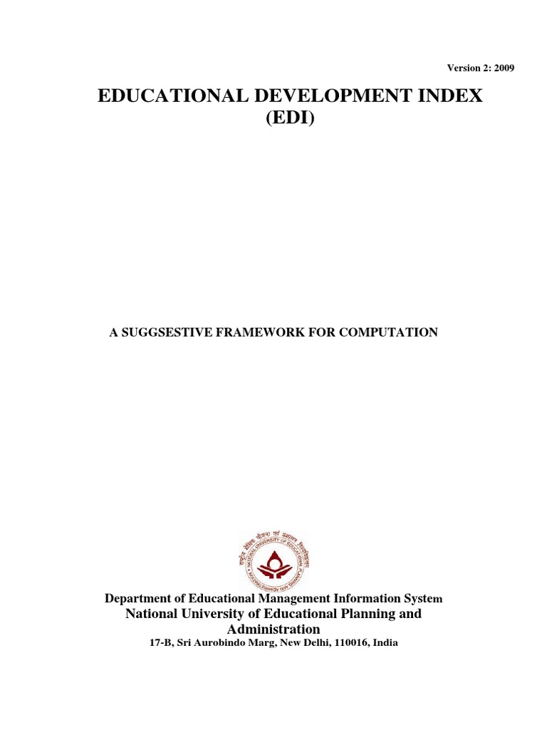 Educational Development Index PDF PDF Principal Component Analysis