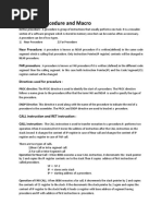 Procedure and Macros Notes