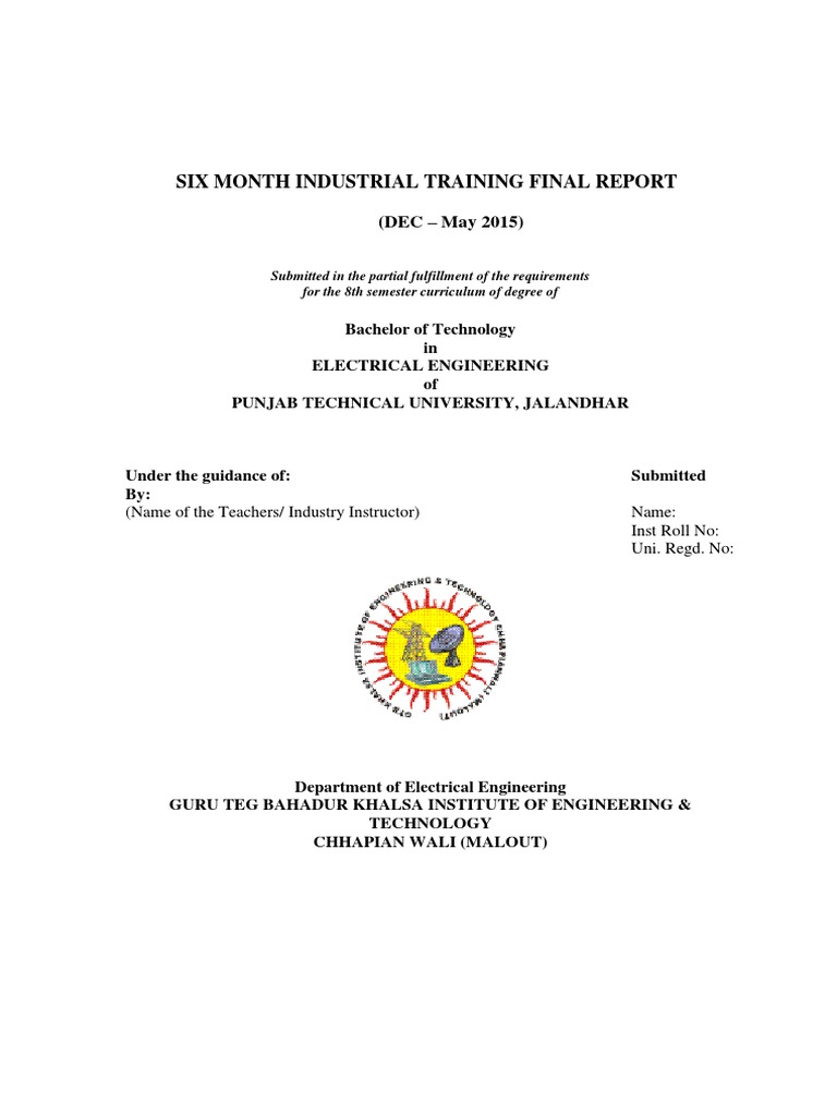 Six Month Industrial Training Final Report | PDF | Programmable Logic ...