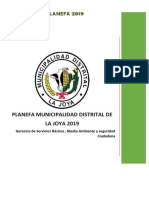 Planefa Municipalidad Distrital de La Joya 2019 PDF