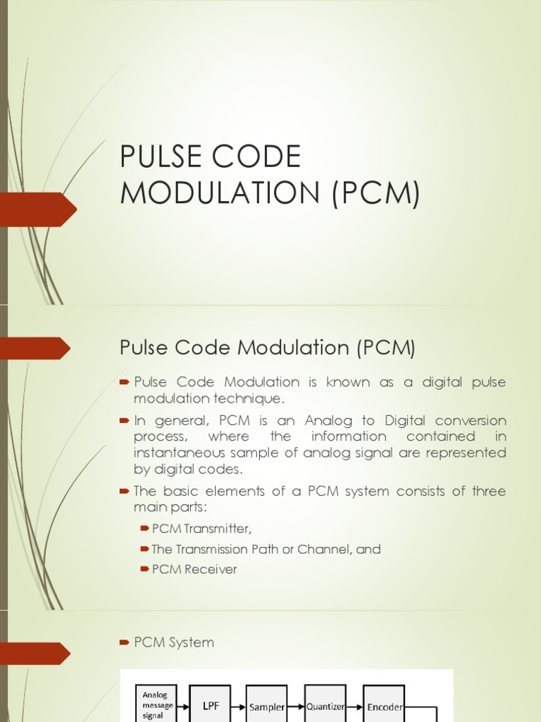 Overview of Pulse Code Modulation | PDF | Sampling (Signal Processing ...