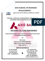 Axis Bank consumer lending appraisal process