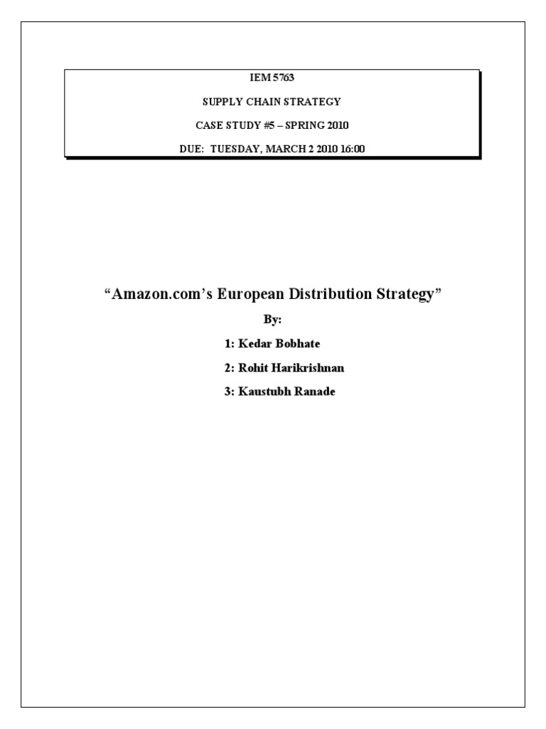 Amazoncoms European Distribution Strategy Pdf Pdf Inventory Retail
