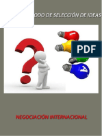 Informe: Método de Selección de Ideas Negociación Internacional