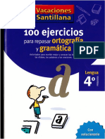 100 Ejercicios Para Repasar Ortografia y Gramatica - Santillana 4to primaria