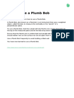 How To Use A Plumb Bob PDF