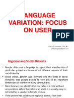 Language Variation Focus On User
