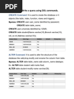 Object 1: Write A Query Using DDL Commands.: Create Command