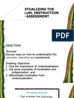Contextualizing Curriculum, Instruction and Assessment