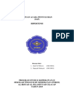 Satuan Acara Penyuluhan (SAP) Hipertensi: 1. Dudi Tri Wibowo (108116010) 2. Hapsyah Nurhayati (108116042)