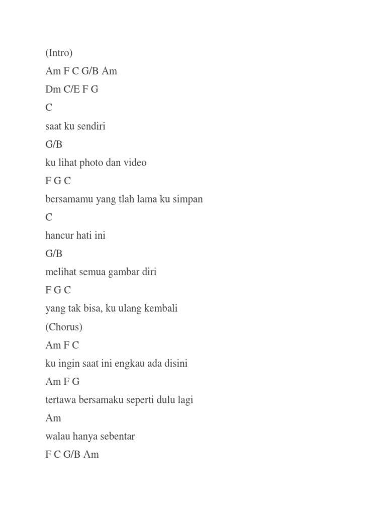 Hanya Rindu Chord Pdf