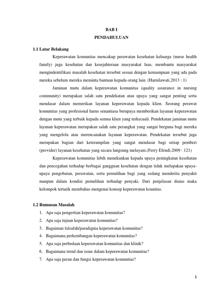 Makalah Konsep Keperawatan Komunitas