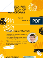 Criteria For Selection of Microforms: Prepared by