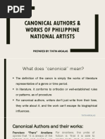 Canonical Authors Works of Philippine National Artists