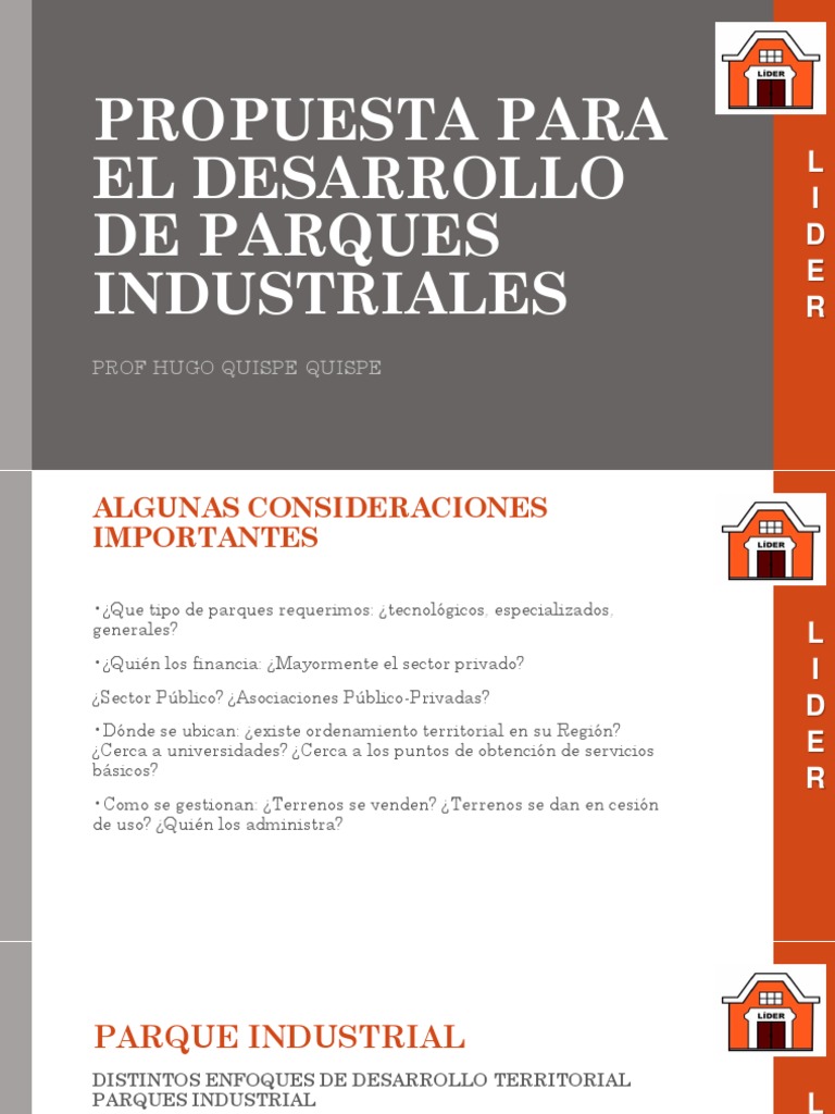 Propuesta de Desarrollo de Parques Industriales | PDF | Industrias ...