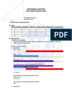 Experiment Report Acid-Base Indicators: I. Objectives