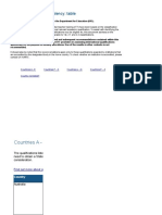 Overseas degree equivalency table for UK teacher training bursaries