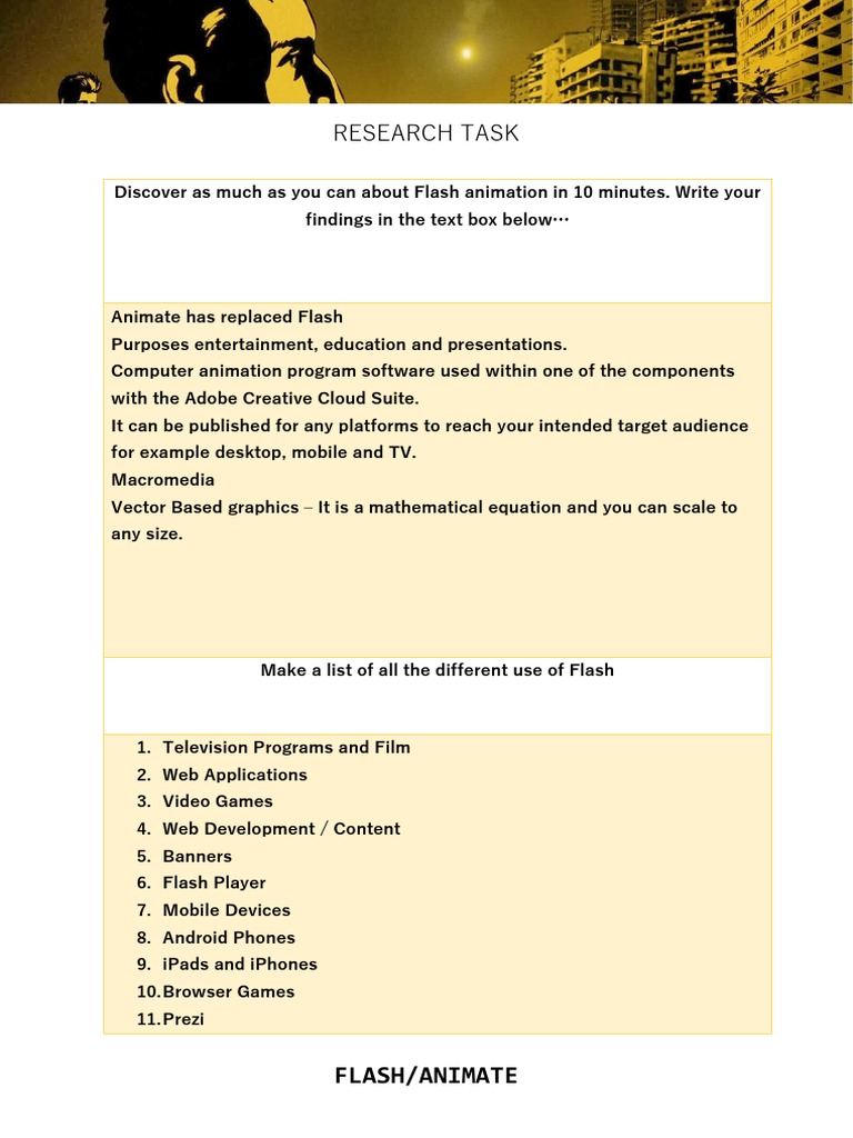 Flash Animation Handout | PDF