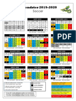 Calendrier Scolaire - Primaire - 2019-2020 - Word - Soccer