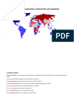 Mapa ideologías mundiales durante Guerra Fría