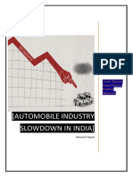 (Automobile Industry Slowdown in India) : Arohi Sharma Sohail Parvez Prakhar Mehrotra