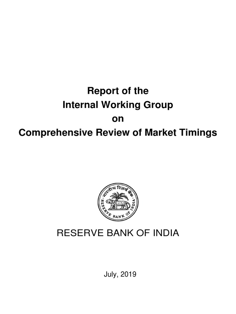 Market Timing Review by RBI IWG Report | PDF | Foreign Exchange Market ...