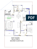 Villa Type A East Facing Second Floor Plan: Toilet 5'-0" X 8'-2"