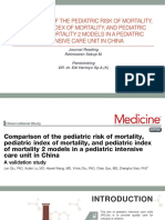 Comparison of The Pediatric Risk of Mortality