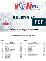Bulletin #1 - Livoli Divisi Satu 2019